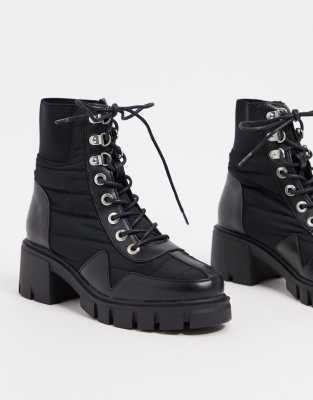 lace up hiker boots black