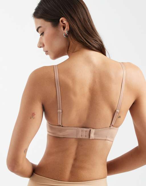 ASOS DESIGN - Reggiseno imbottito modellante beige senza ferretto, 3 di 4