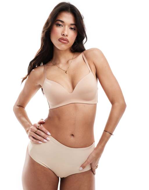 ASOS DESIGN - Reggiseno push up beige modellante senza ferretto, 3 di 4