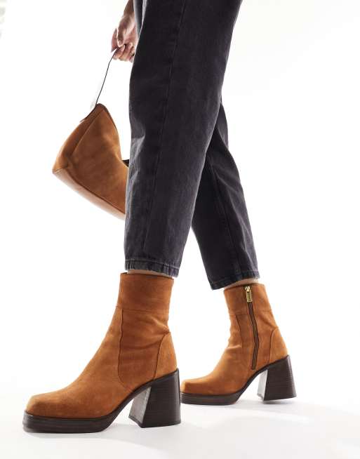 Asos tan ankle boots sale