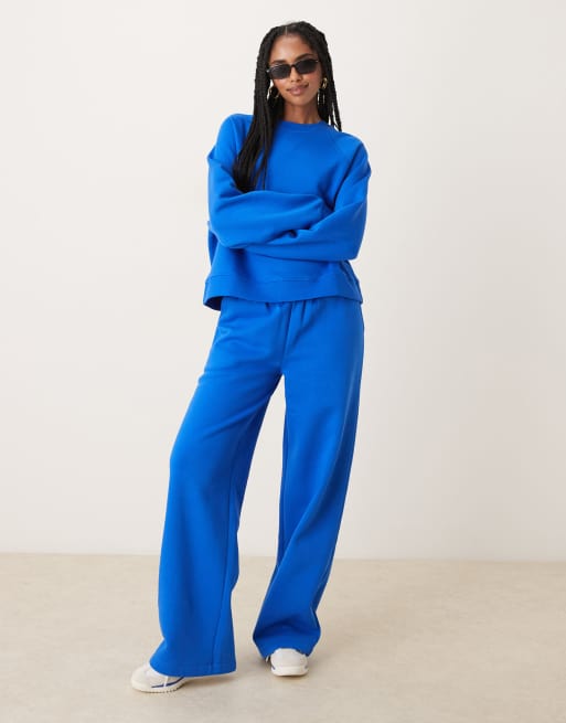 ASOS DESIGN reglan detail brushback set in blue