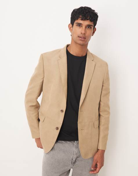 ASOS DESIGN regular blazer in camel faux-suede - view 1