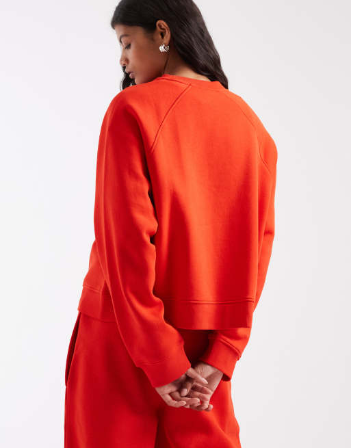 ASOS DESIGN regular bluza raglan z meszkiem od spodu w czerwieni, 4 z 4
