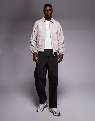 Asos Design Regular Bomber Jacket In Neutral