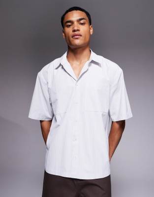 Asos Design Regular Camp Collar Shirt In White