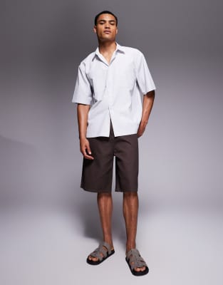Asos Design Regular Camp Collar Shirt In White