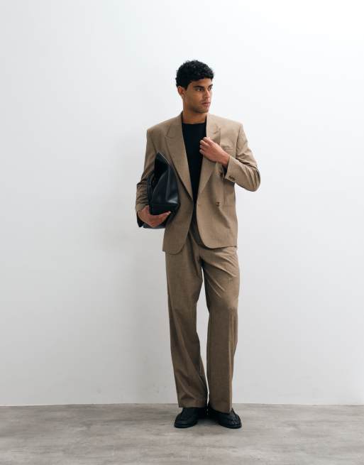 ASOS DESIGN regular colbert in beige wol, 2 van 5