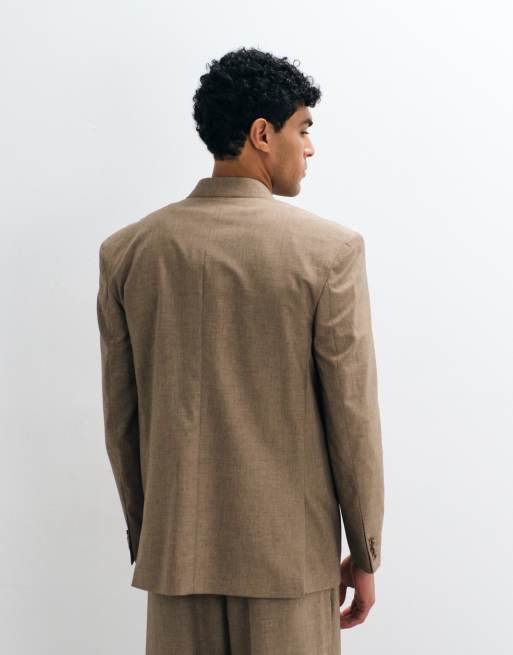 ASOS DESIGN regular colbert in beige wol, 4 van 5