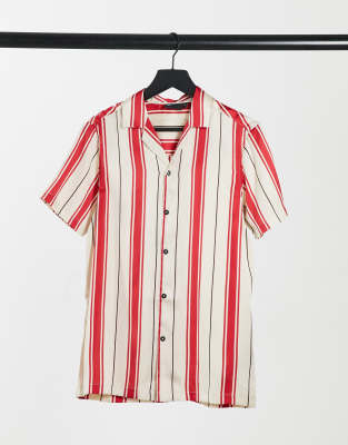 asos red and white striped top