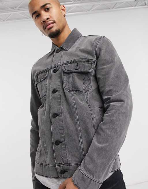 ASOS DESIGN regular denim jacket in grey