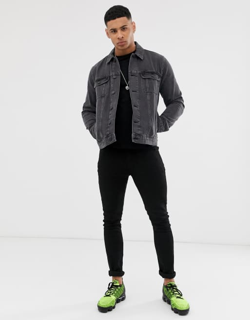 ASOS DESIGN regular denim jacket in washed black ASOS