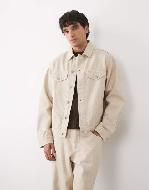 ASOS DESIGN - Regular denim truckerjack in ecru, deel van co-ord set - view 1