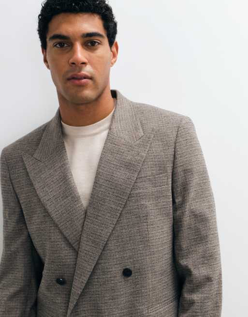 ASOS DESIGN regular dobbeltradet habitjakke i brunt tern, 4 af 5