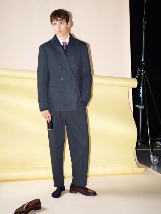 ASOS DESIGN - Sort afslappet tapered jakkesæt med pepitatern, 2 af 3