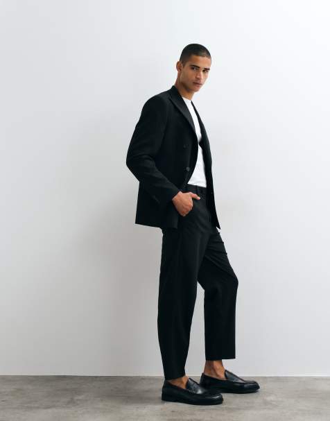 ASOS DESIGN regular double breasted suit in black - view 1