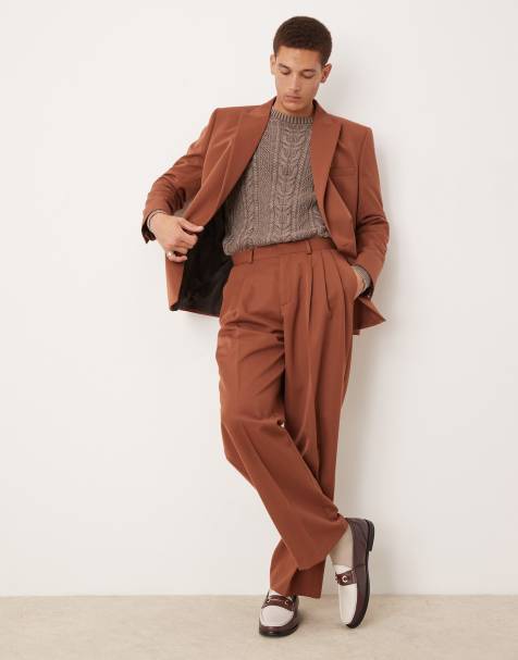 ASOS DESIGN regular double breasted suit in rust - view 1