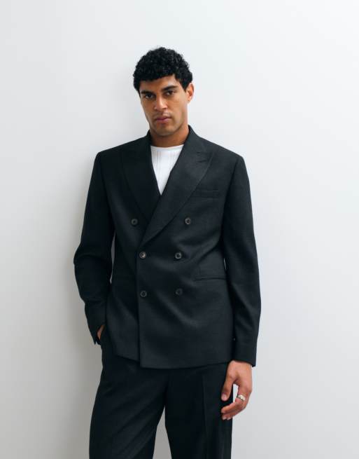 ASOS DESIGN relaxed tapered suit set in black houndstooth, 2 of 3