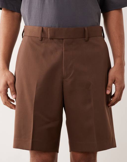 brown dress shorts Fifteen Twenty Faux Suede Modern Shorts Cognac / 8 main image 0