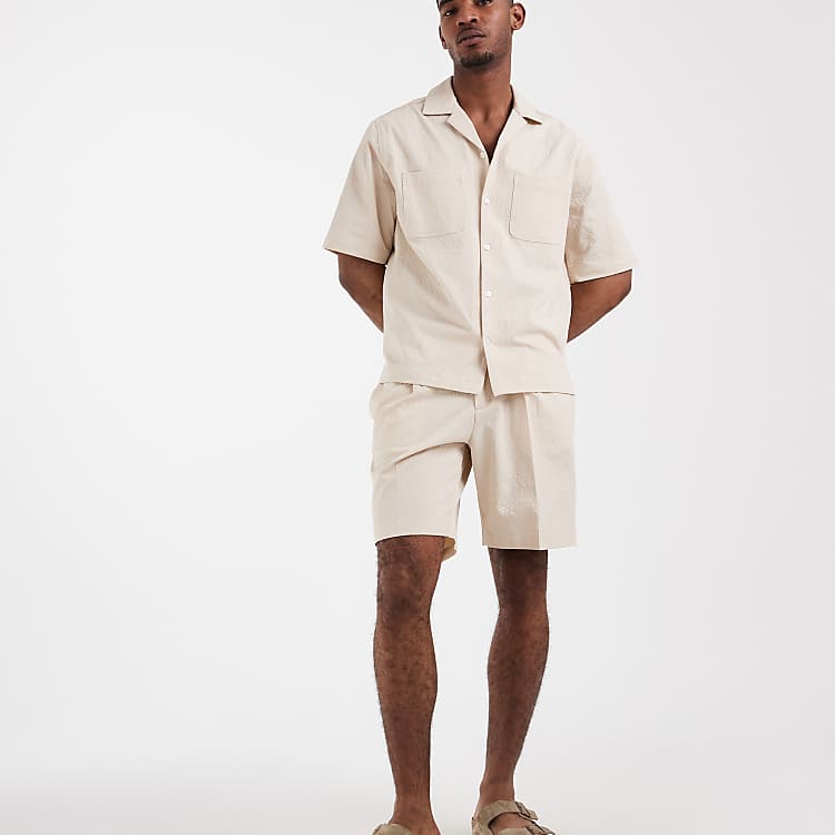 mens designer dress shorts comfortable commuter shorts ASOS DESIGN regular dress shorts