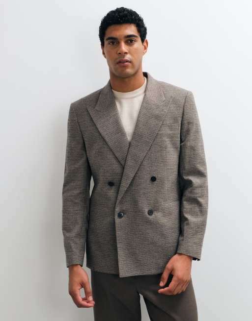 ASOS DESIGN regular dubbelrijig colbert met bruine ruit, 2 van 5