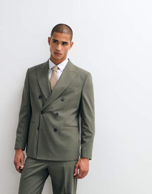 ASOS DESIGN – Oliwkowozielony garnitur o zwężanym kroju, 3 z 3