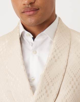 asos ASOS DESIGN regular evening suit in stone jacquard