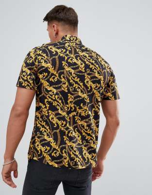 chain print shirt mens