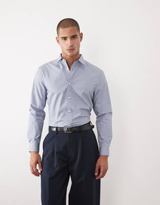 ДИЗАЙНЕРСКАЯ рубашка ASOS regular fit светлоголубого цвета светлоголубая