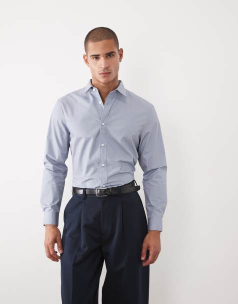 ASOS DESIGN regular fit dress shirt in light blue - view 1
