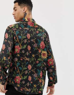 ASOS  ASOS DESIGN regular fit floral tapestry style shirt in