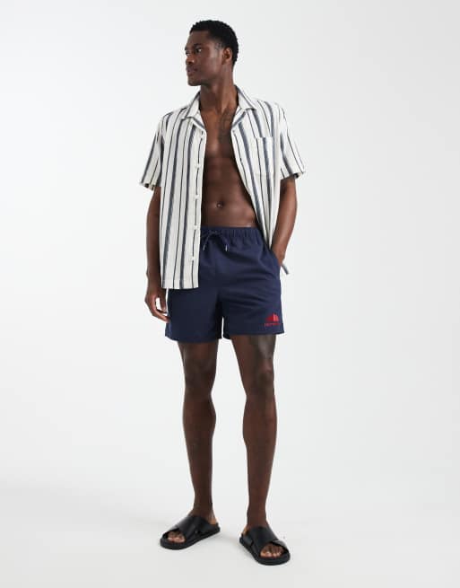 ASOS DESIGN - Regular-fit gestreept overhemd met reverskraag en textuur in crème en blauw, 2 van 5