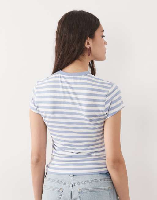 ASOS DESIGN - Regular-fit gestreept T-shirt met grafische NYC-appelprint, 4 van 4