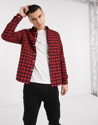 red check shirt with white t shirt