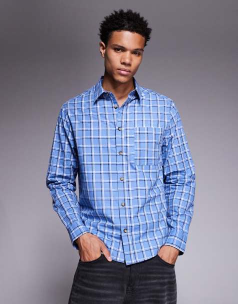 ASOS DESIGN – Regular-Fit-Hemd in kariertem Blau - view 1