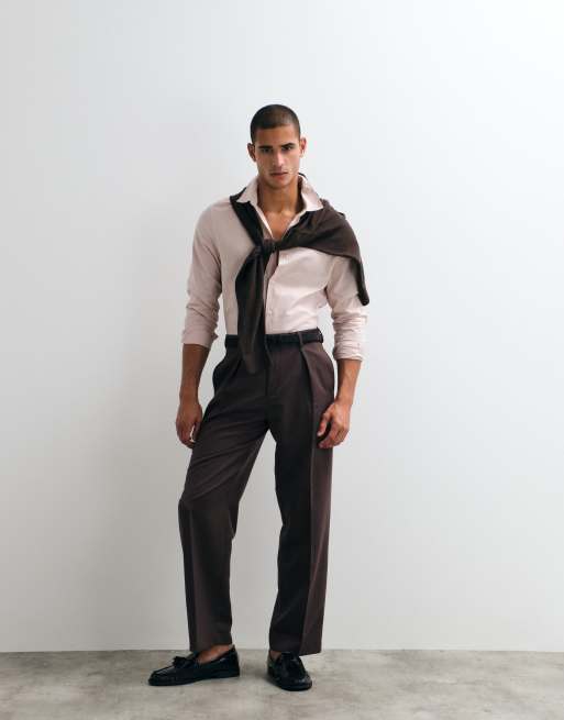 ASOS DESIGN - Regular-fit net linnenmix overhemd in roze, 2 van 5