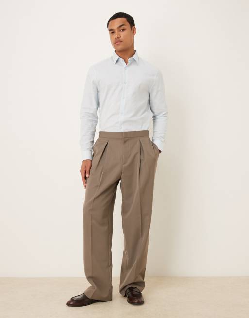ASOS DESIGN - Regular-fit net overhemd van linnenmix in blauw, 2 van 5