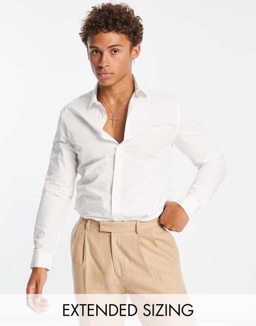 ASOS DESIGN - Regular-fit overhemd in wit