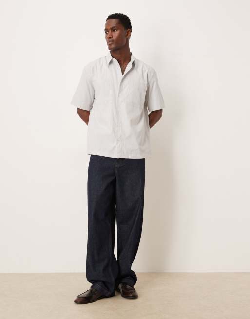 ASOS DESIGN - Regular-fit overhemd met reverskraag en strepen in lichtblauw, 2 van 5