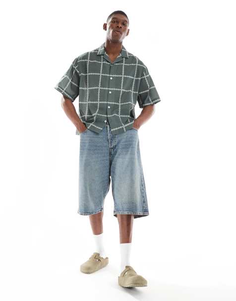 ASOS DESIGN - Regular-fit overhemd met ruiten in antracietgrijs - view 1