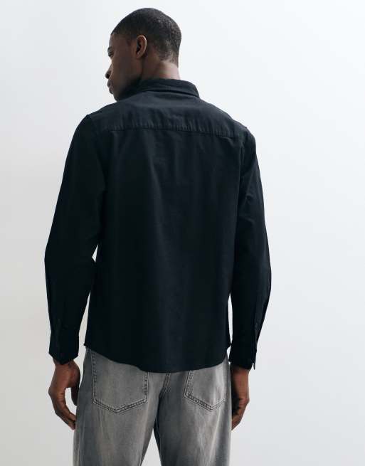 ASOS DESIGN regular-fit oxford overhemd in zwart, 2 van 5