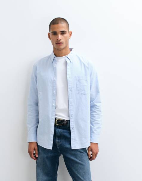 ASOS DESIGN regular fit oxford shirt in blue - view 1