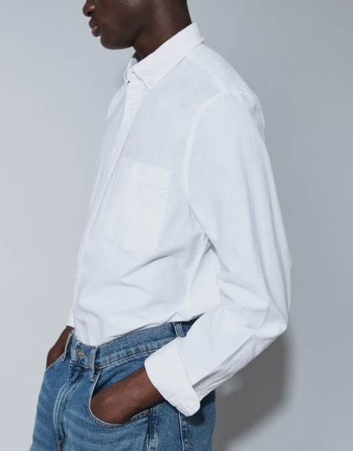 ASOS DESIGN regular fit oxford shirt in white, 3 of 5