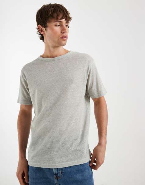ASOS DESIGN regular fit pure linen t-shirt in light green - view 1