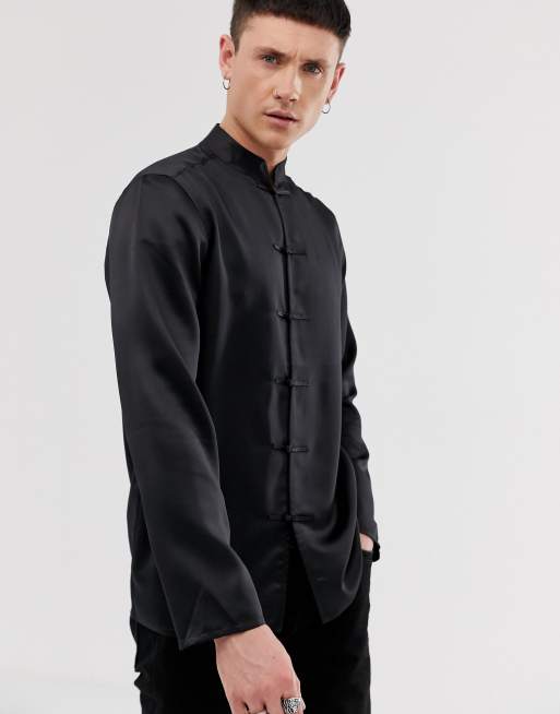 Mandarin collar shirt