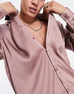 mauve satin blouse