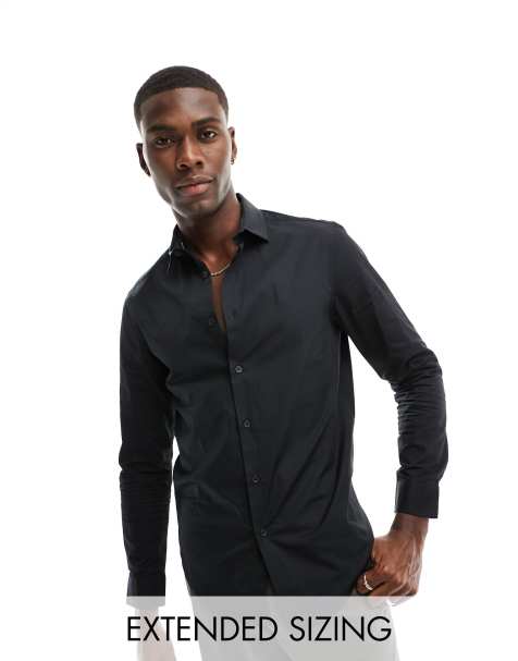 ASOS DESIGN regular fit shirt in black - view 1