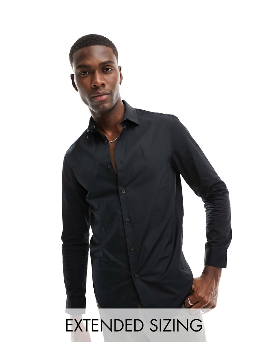 Asos Design Regular Fit Shirt In Black