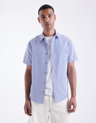 Asos Design Regular Fit Shirt In Blue