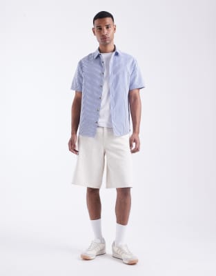 Asos Design Regular Fit Shirt In Blue