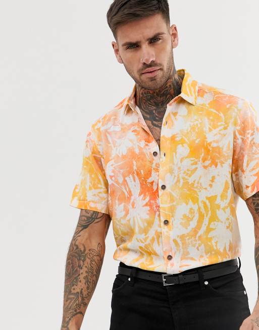 Asos Design Regular Fit Shirt In Floral Print Asos 9080